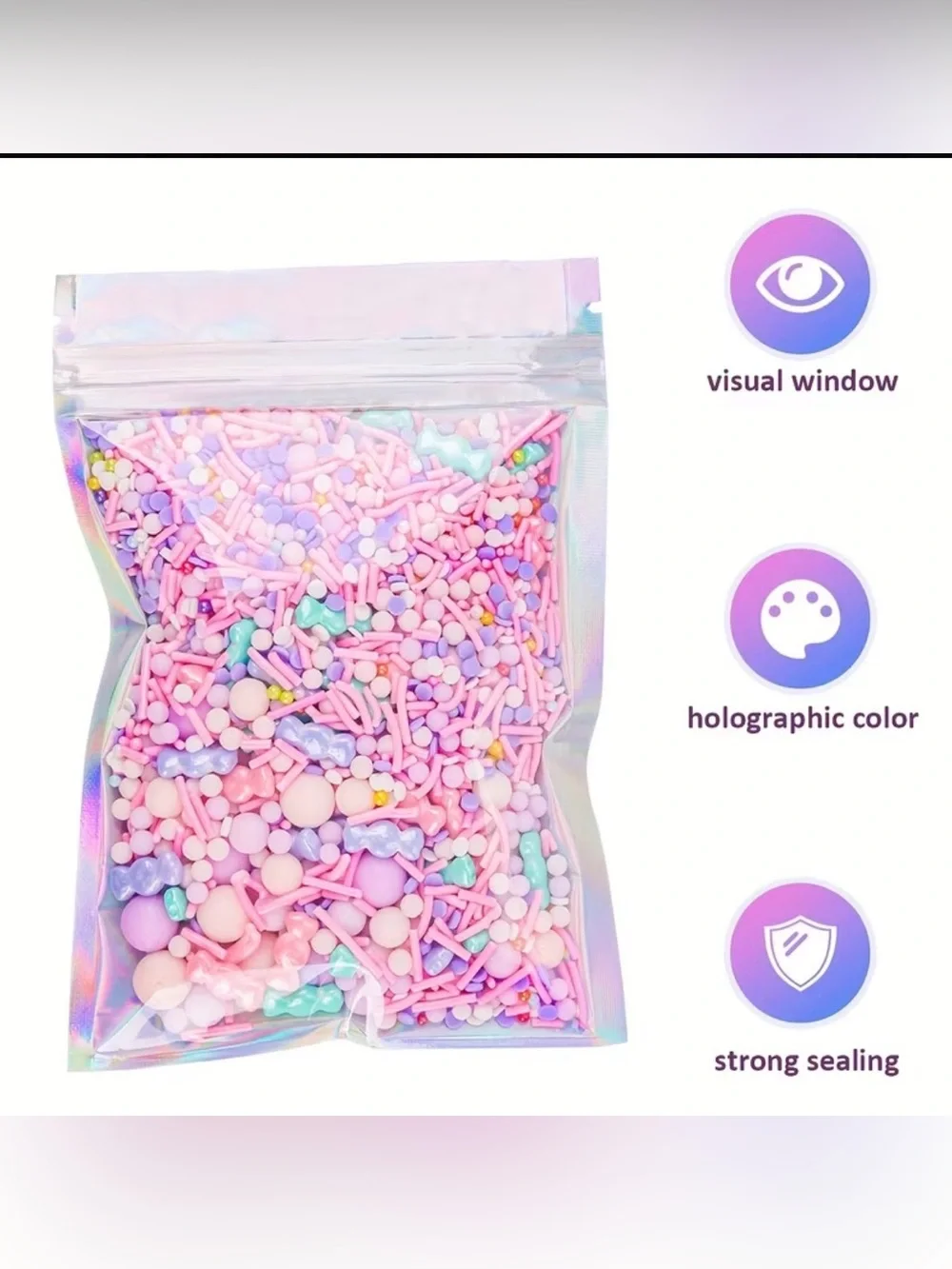 Holographic Reusable Zip Pouches 4x6 pack of 20